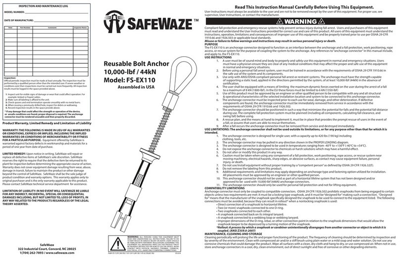 SafeWaze FS-EX110 quick start guide