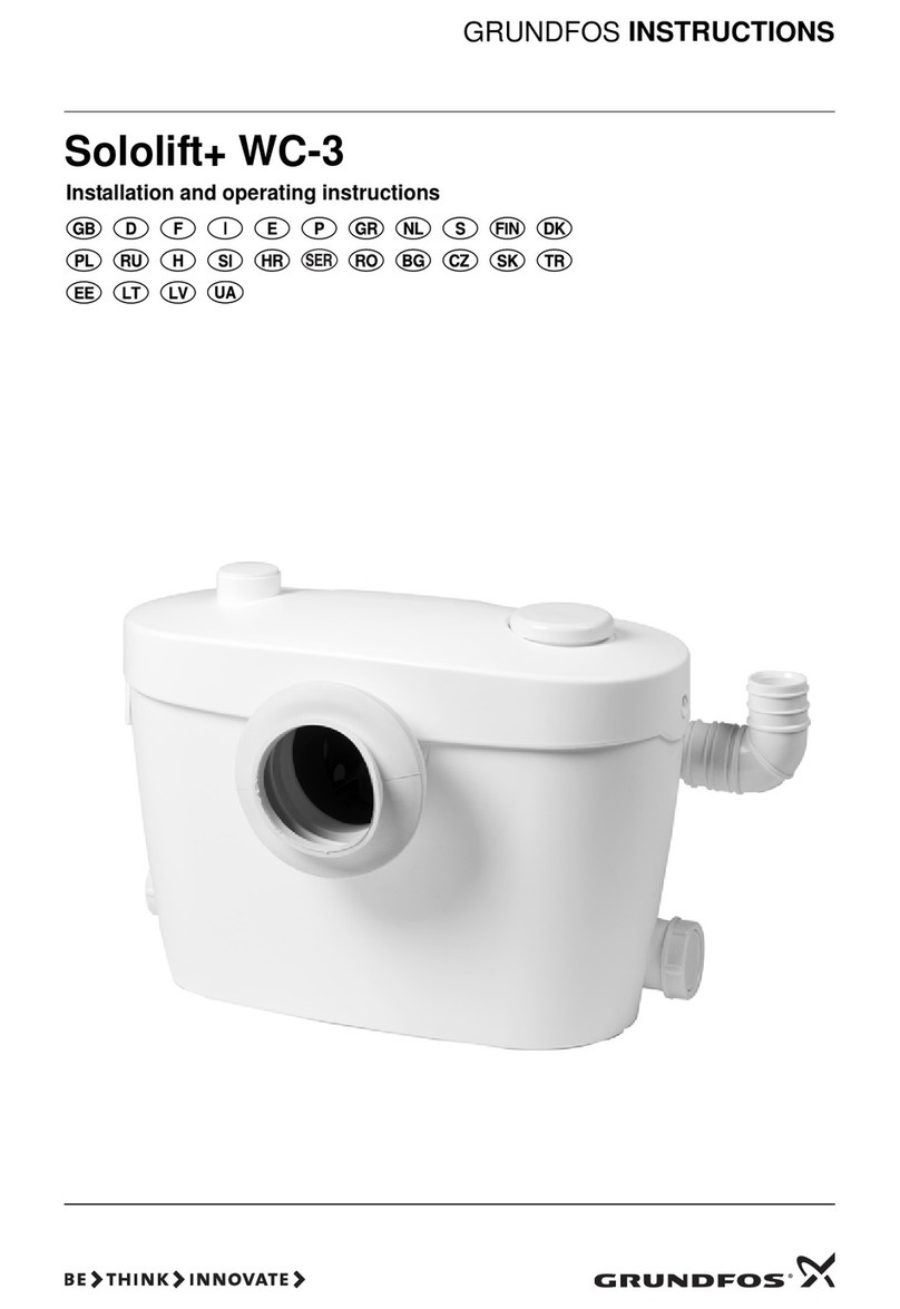 Grundfos Sololift+ WC-3 Installation and operating instructions