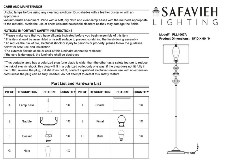 Safavieh Lighting FLL4067A Assembly instructions