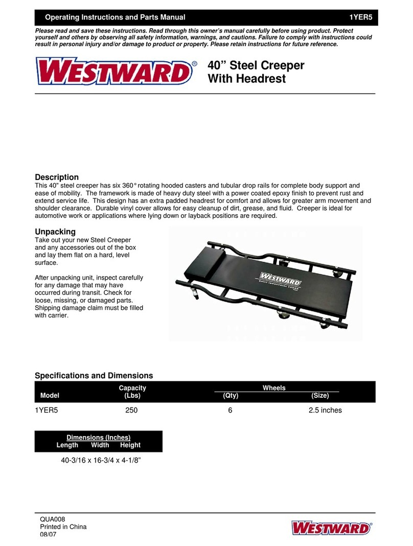 Westward 1YER5 Operating instructions and parts manual