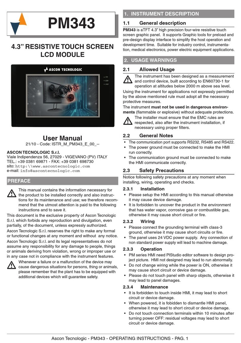 Ascon tecnologic PM343 user manual