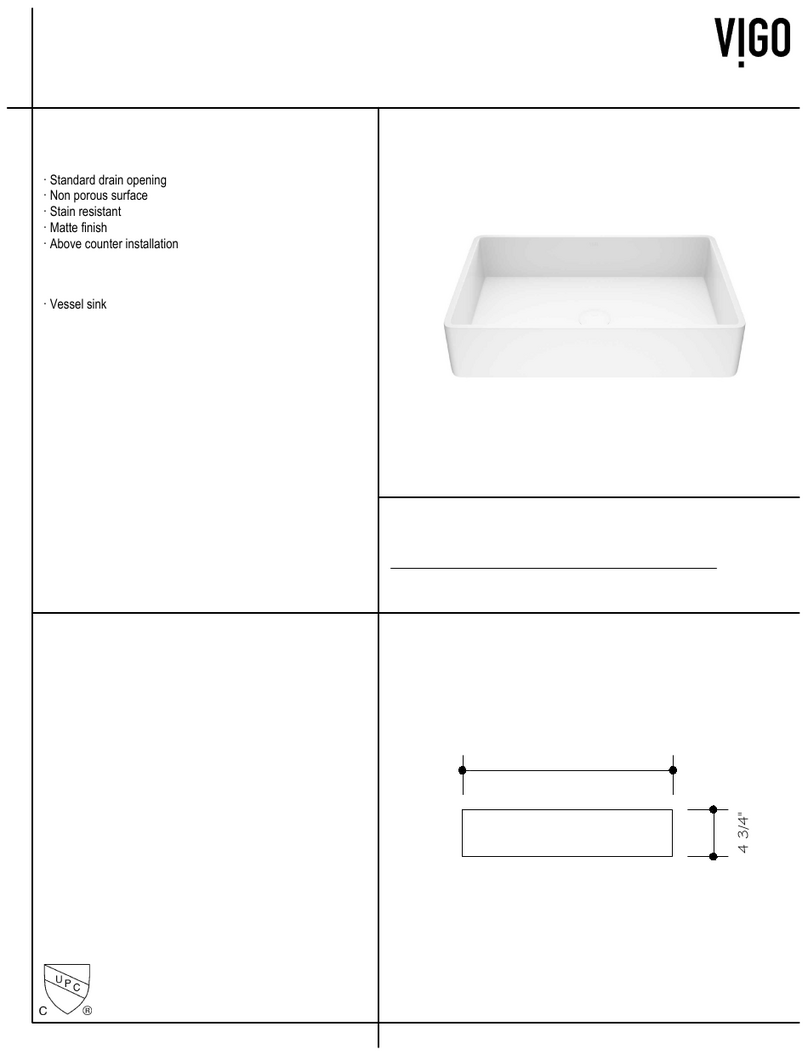 VIGO Matte Stone VG04010 User manual