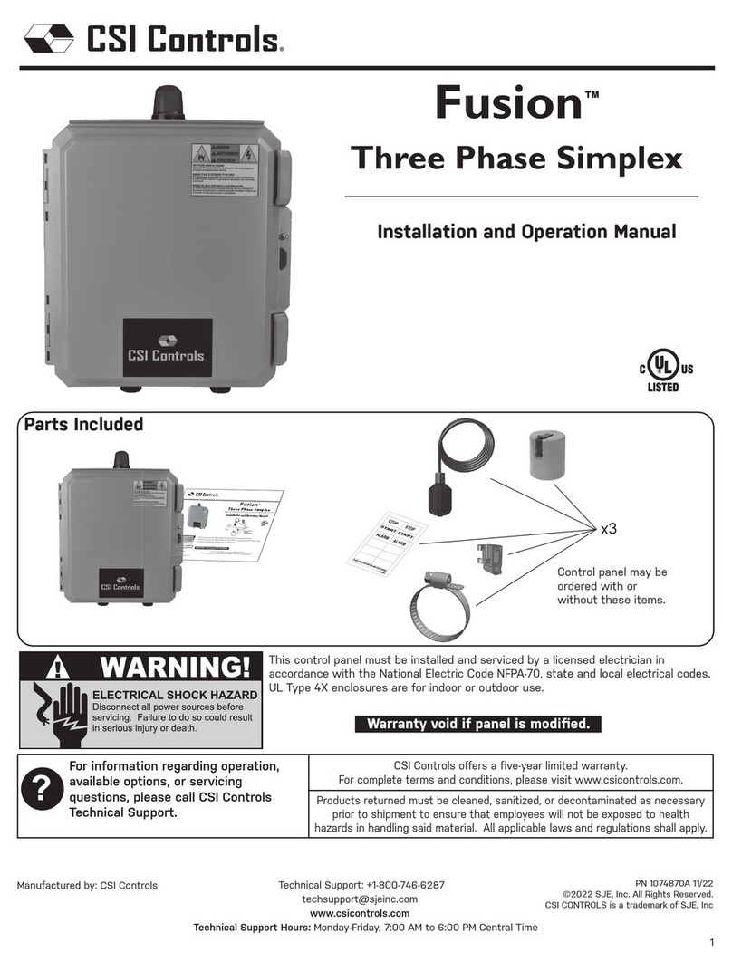 CSI Controls Fusion Installation and operation manual CSI Controls Fusion Installation and operation manual