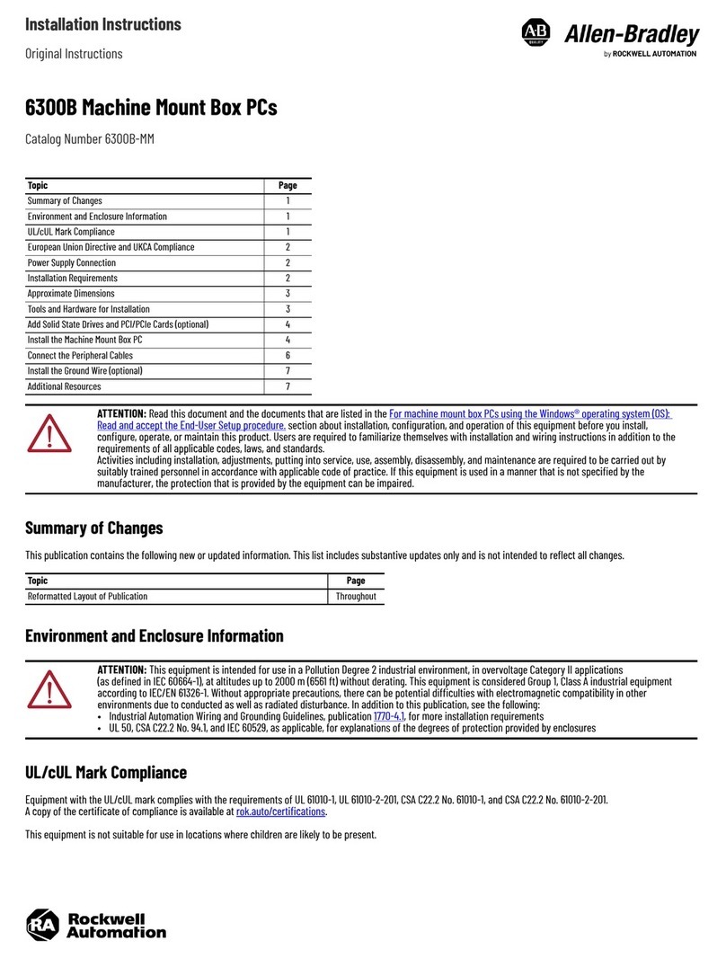 Rockwell Automation Allen-Bradley VersaView 6300B installation instructions Rockwell Automation Allen-Bradley VersaView 6300B installation instructions