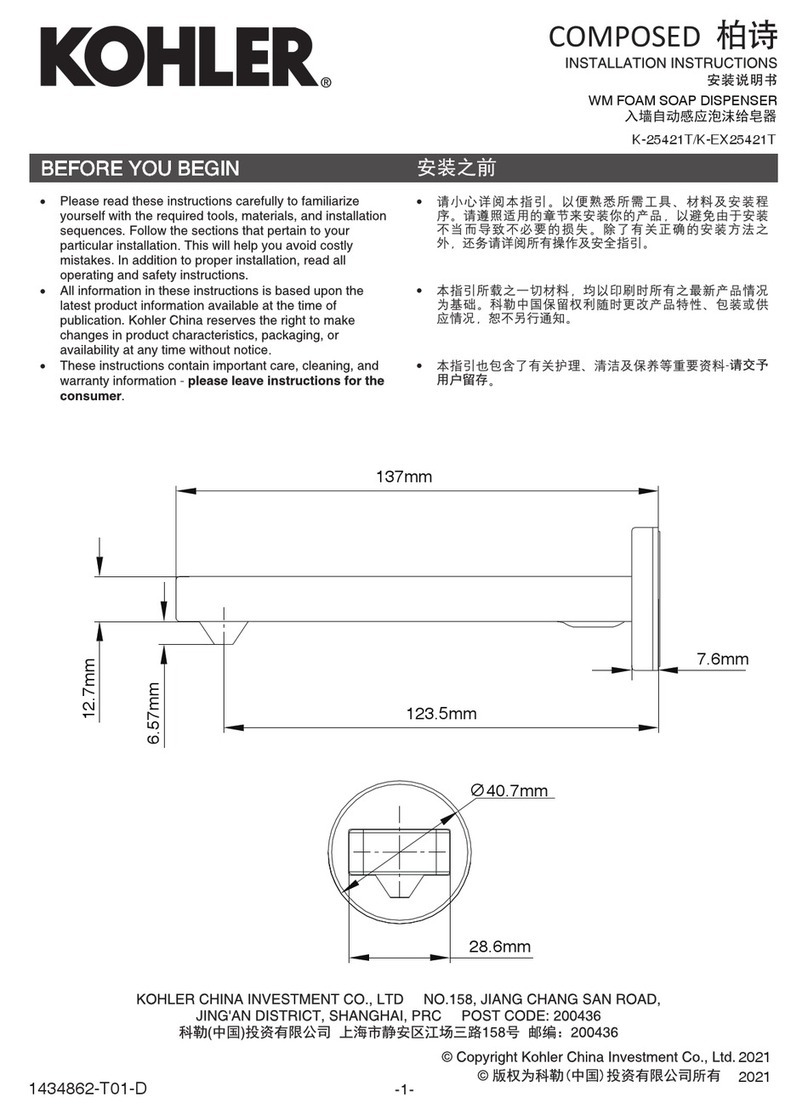 Kohler COMPOSED K-25421T User manual