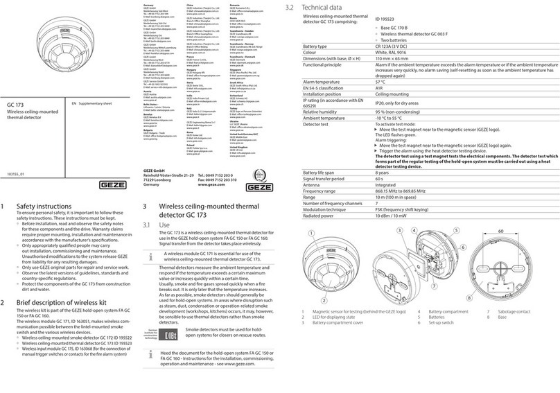 GEZE GC 173 User manual