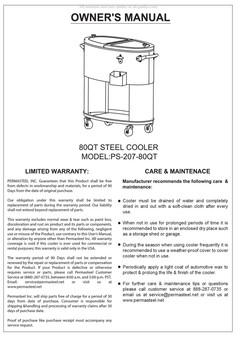 PERMASTEEL PS-207-80QT owner's manual