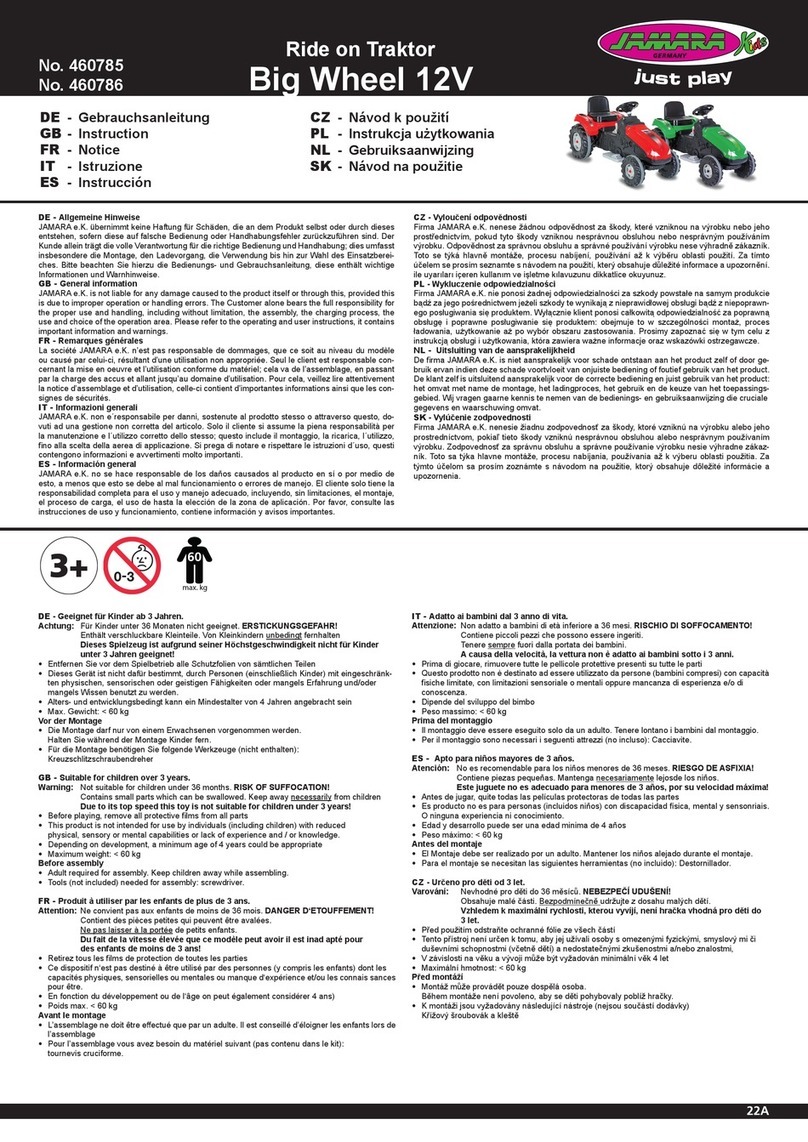 Jamara Ride on Traktor Big Wheel 12V User manual