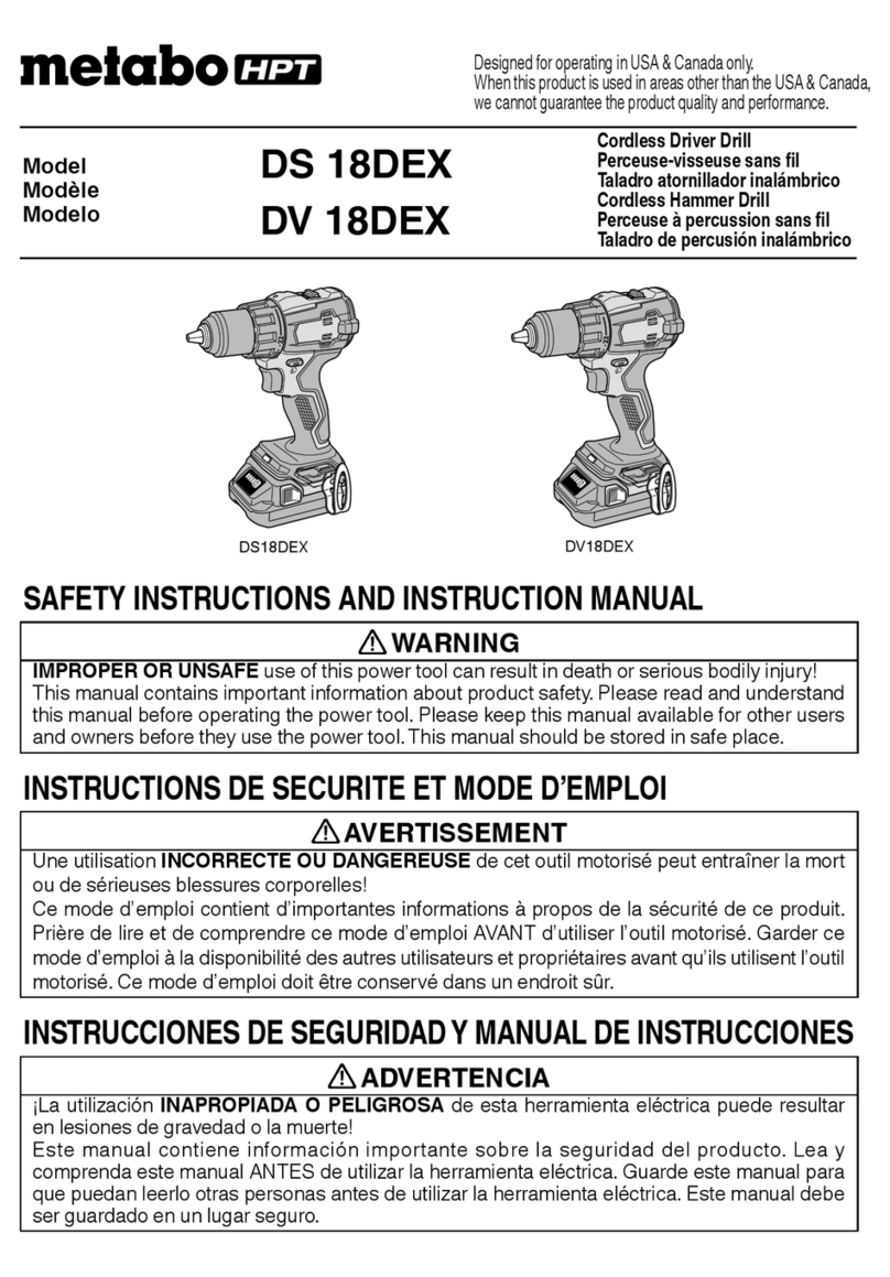 Metabo HPT DS 18DEX Safety instructions and instruction manual