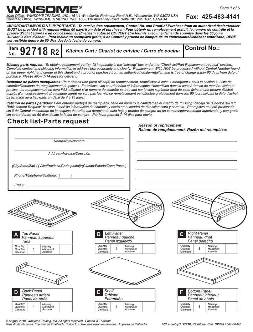 Winsome 92718 R2 Assembly instructions