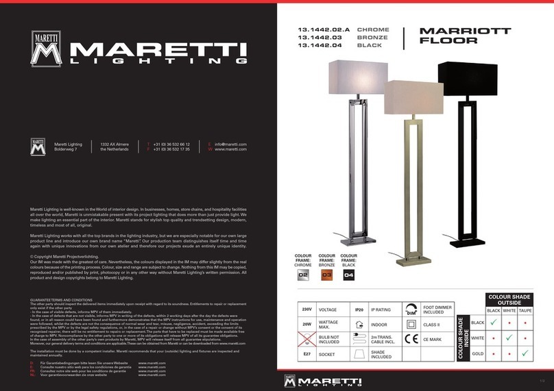 Maretti MARRIOTT FLOOR 13.1442.02.A User manual
