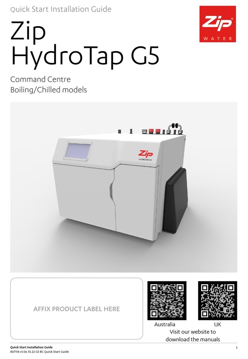 Zip Water Zip HydroTap G5 Quick start installation guide Zip Water Zip HydroTap G5 Quick start installation guide