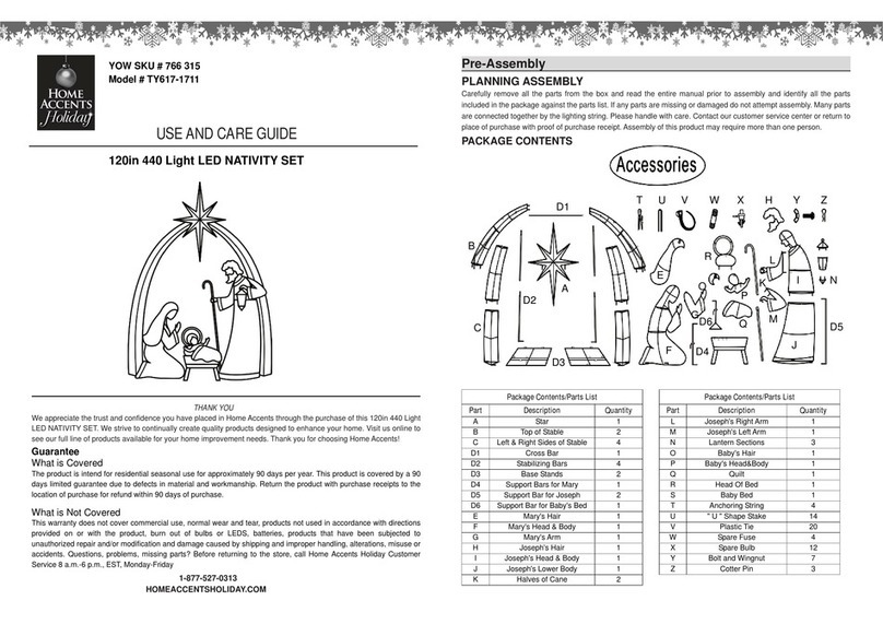 Home Accents Holiday TY617-1711 Use and care guide