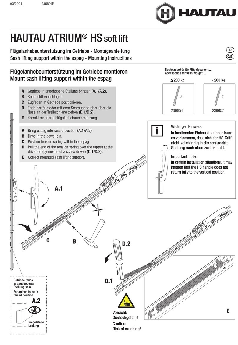 HAUTAU ATRIUM HS Mounting instructions