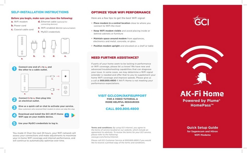 Plume HomePass GCI AK-Fi Home Quick setup guide