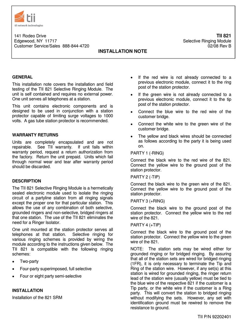 TII network technologies 821 User manual