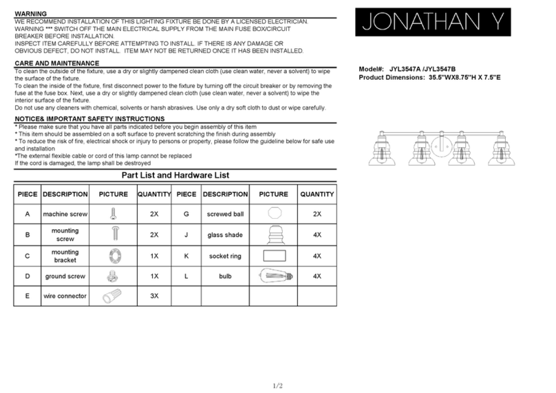 JONATHAN Y Manhattan JYL3547A User manual JONATHAN Y Manhattan JYL3547A User manual