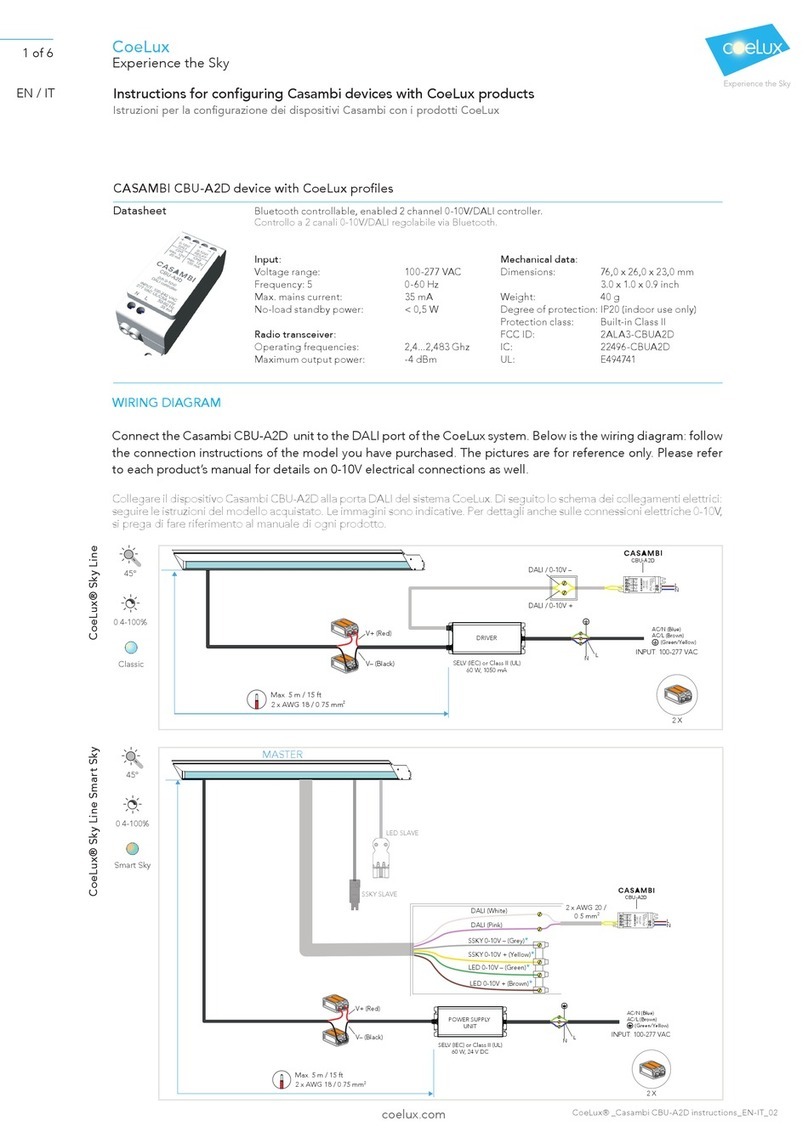 CoeLux CASAMBI CBU-A2D instructions
