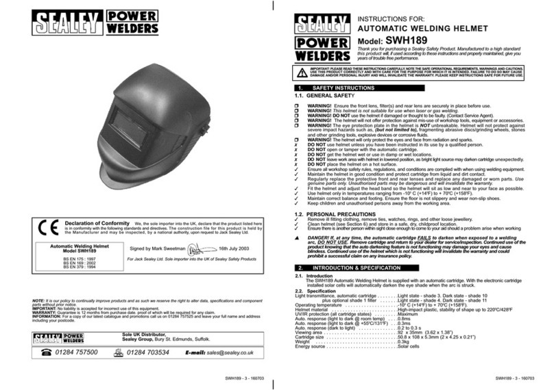 Sealey SWH189 User manual