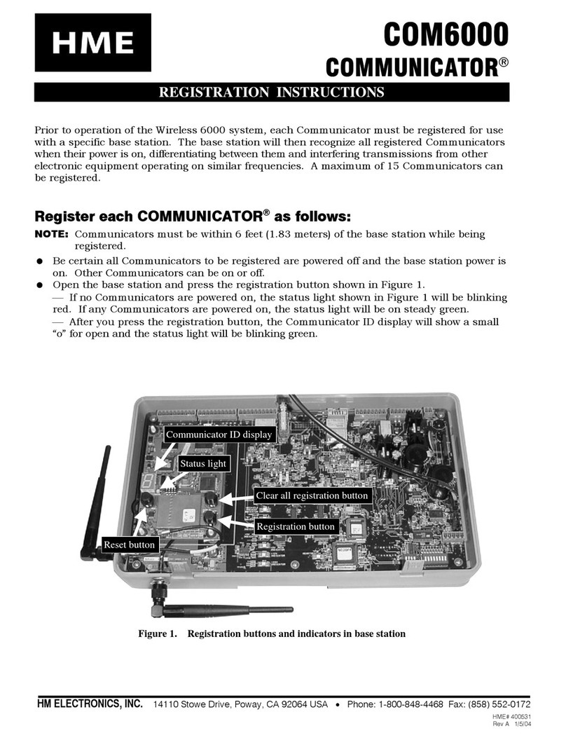 HME COMMUNICATOR COM6000 User manual
