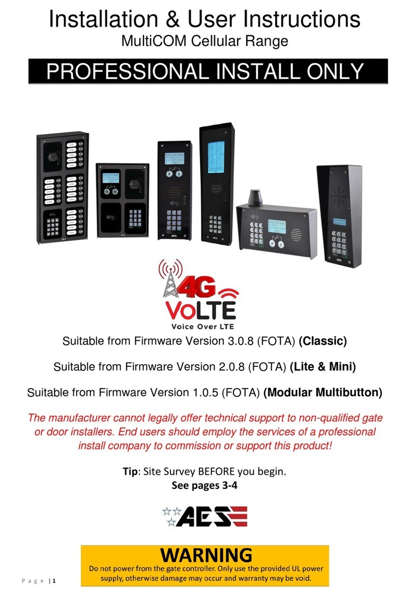 AES global MultiCOM Cellular Series Installation & user's instructions