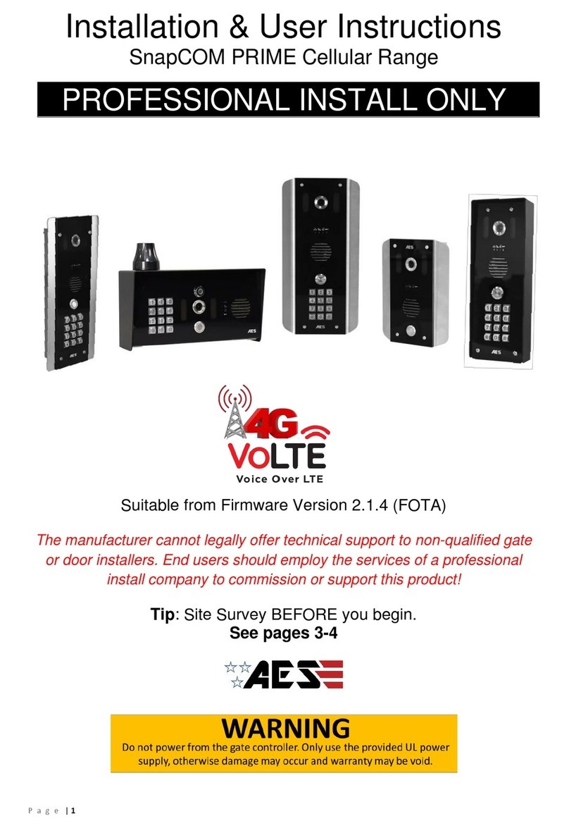AES global SnapCOM PRIME Cellular Series Installation & user's instructions