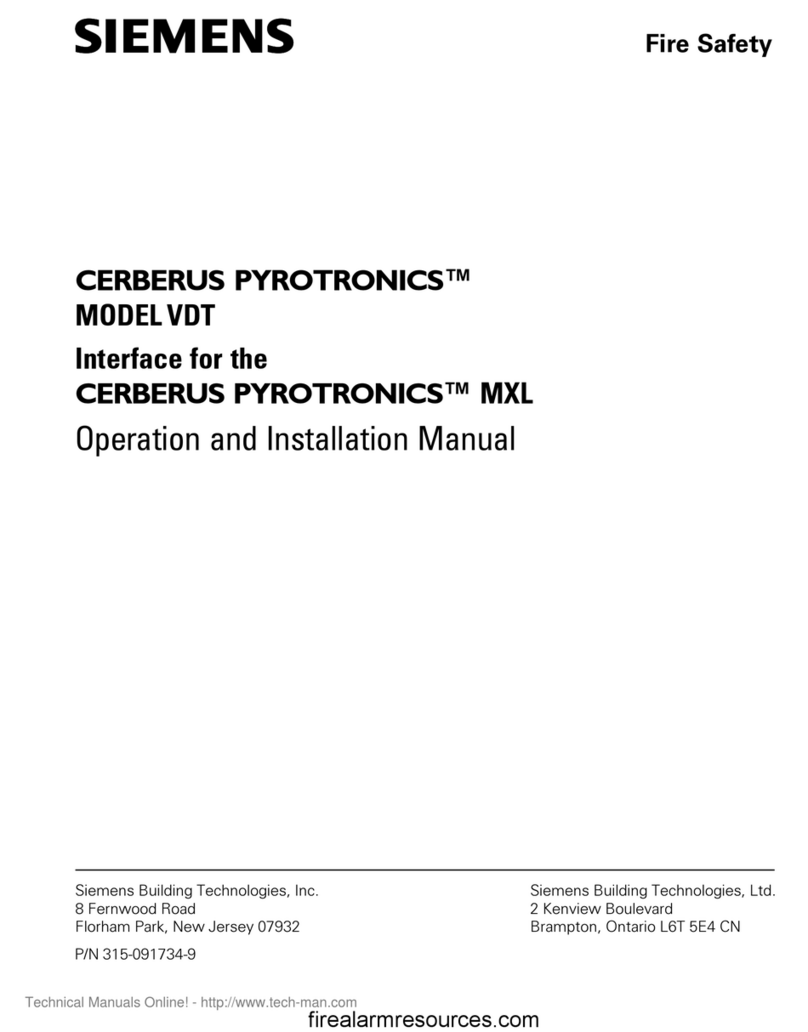 Siemens CERBETUS PYROTRONICS VDT Specification sheet