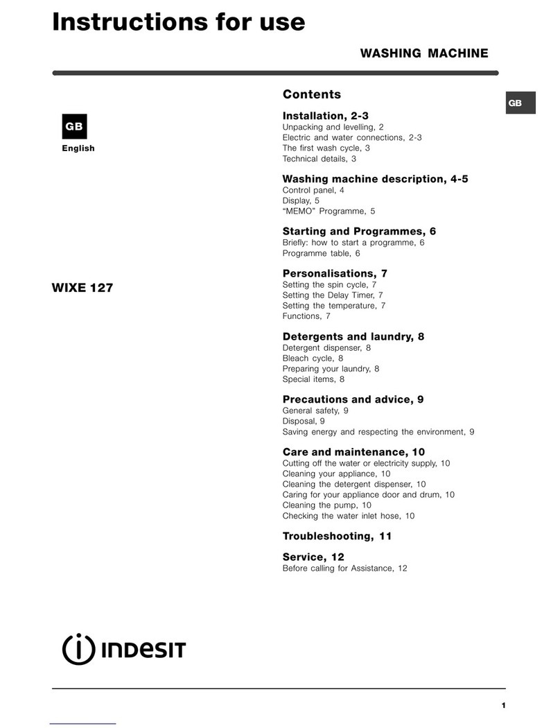 Indesit WIXE 127 Instructions for use