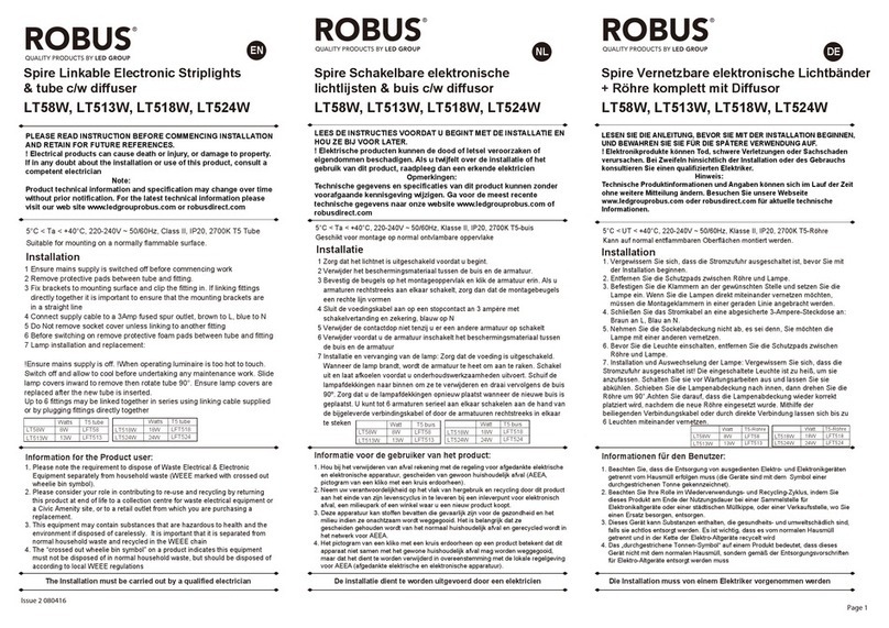 LED Group Robus LT58W instructions