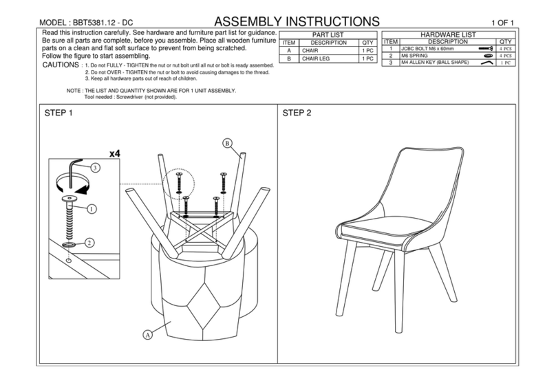 Baxton Studio Gilmore BBT5381.12-DC Assembly instructions Baxton Studio Gilmore BBT5381.12-DC Assembly instructions