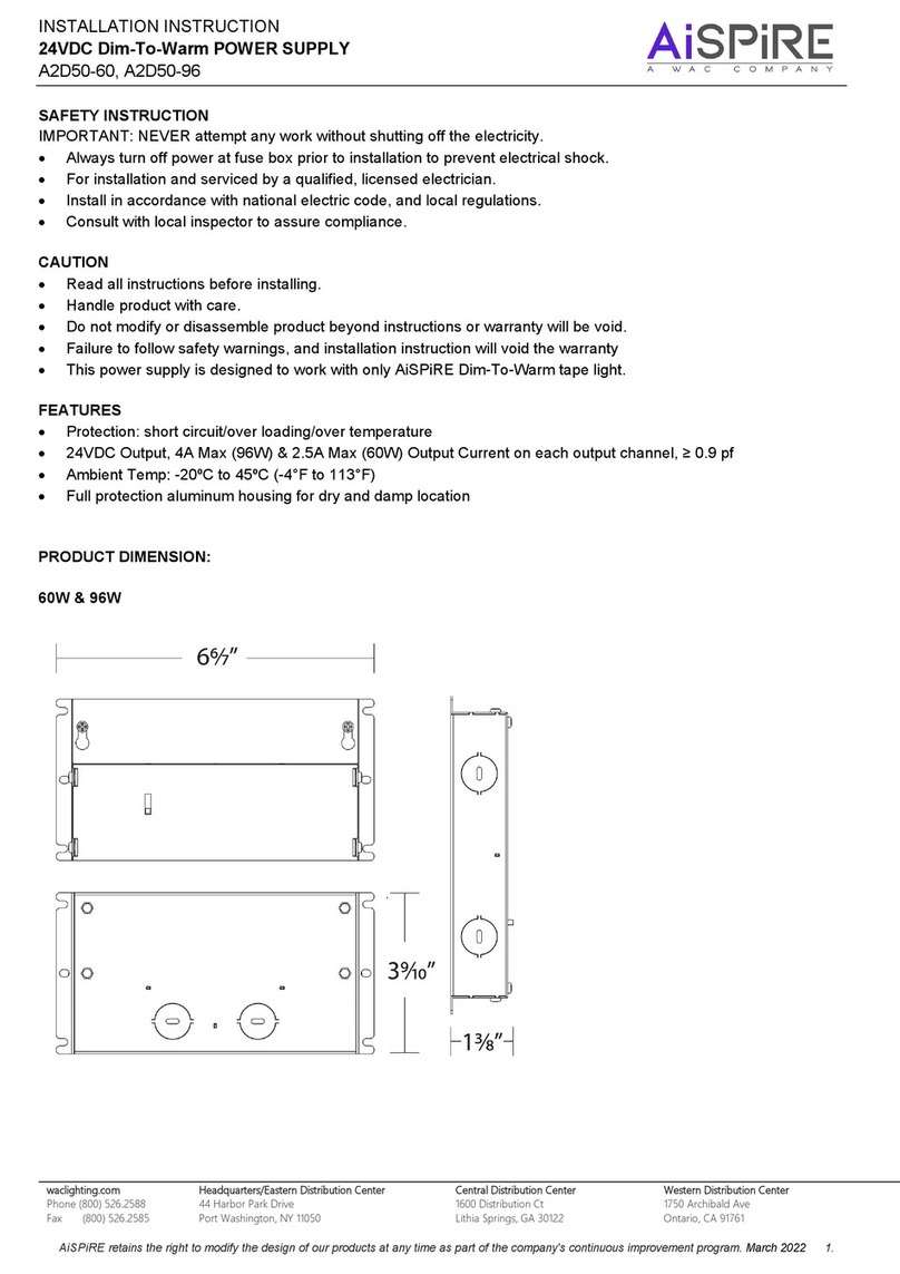 WAC AiSPiRE A2D50-60 Installation instruction