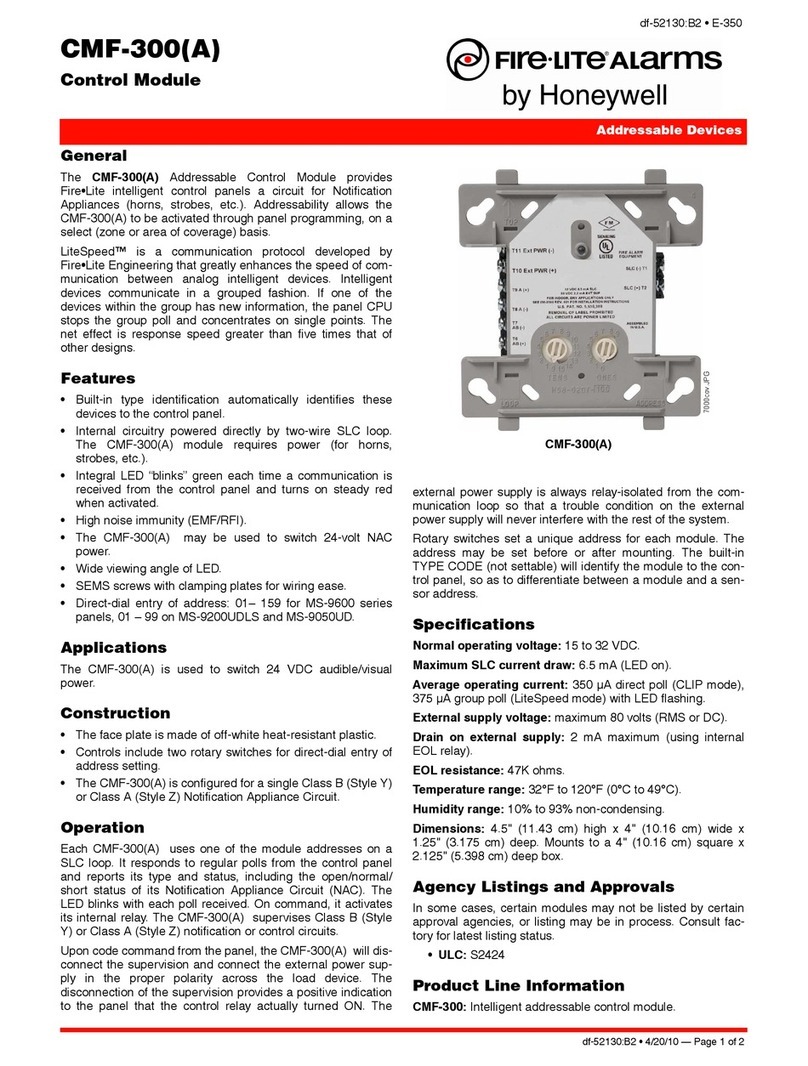 Honeywell FIRE-LITE-ALARMS CMF-300 quick start guide