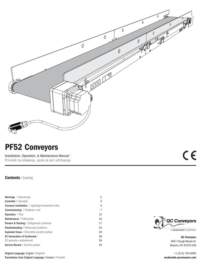 DURAVANT QC CONVEYORS PF52 Maintenance manual
