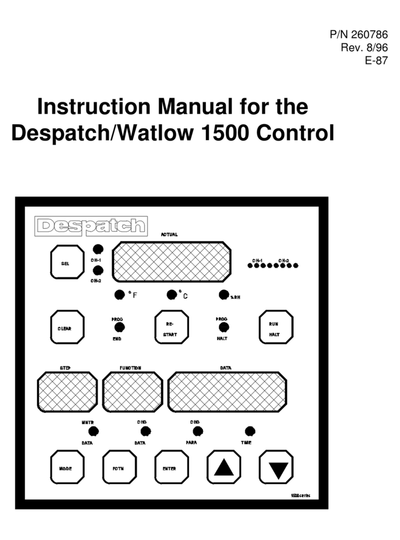 Despatch Watlow 1500 Control instruction manual