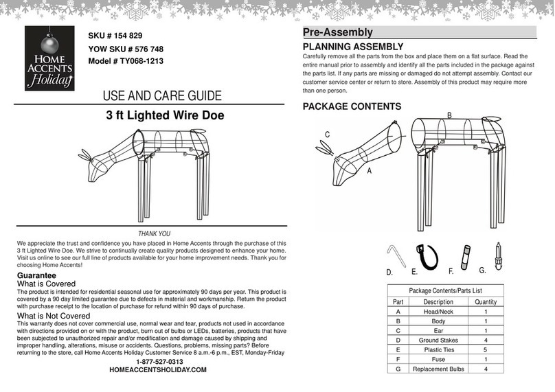 Home Accents Holiday TY068-1213 Use and care guide