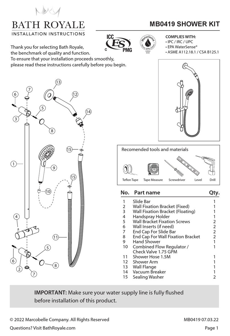 Bath Royale MB0419 installation instructions