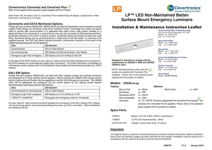 Clevertronics LP CBS2N Series Technical specifications