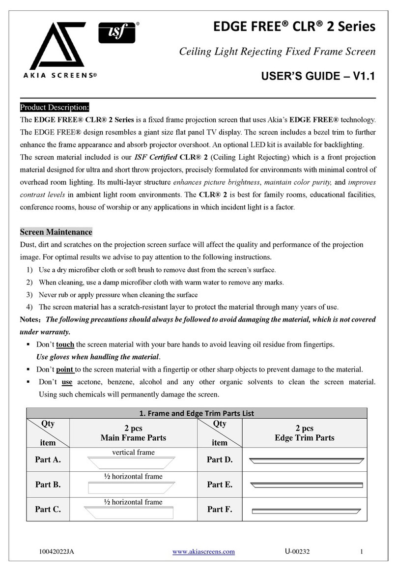 Akia Screens EDGE FREE CLR 2 Series user guide Akia Screens EDGE FREE CLR 2 Series user guide