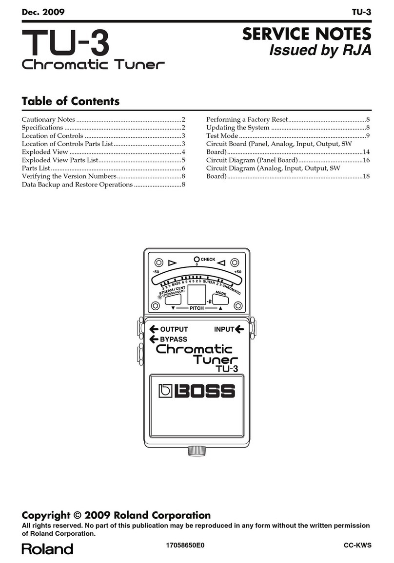 Roland BOSS Chromatic Tuner TU-3 Operating and maintenance manual