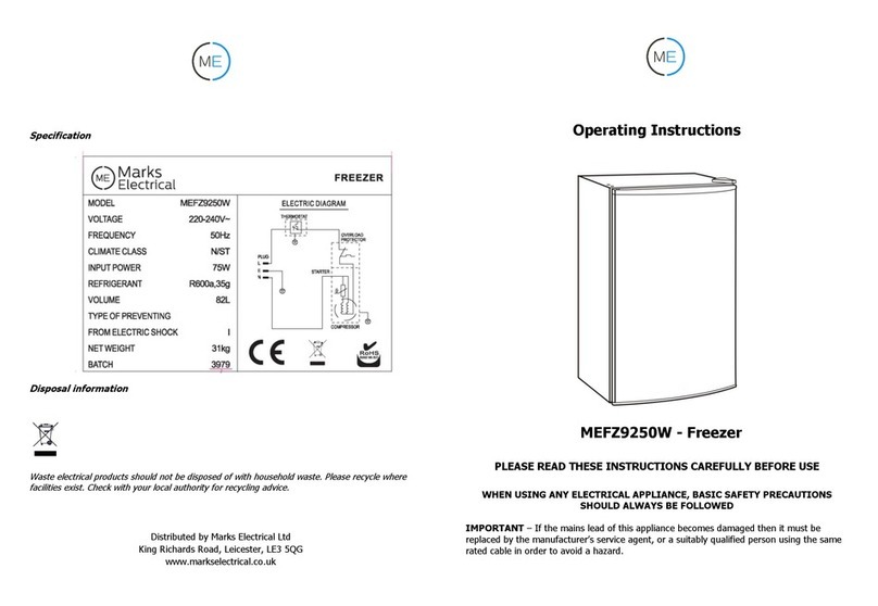 Marks Electrical MEFZ9250W operating instructions