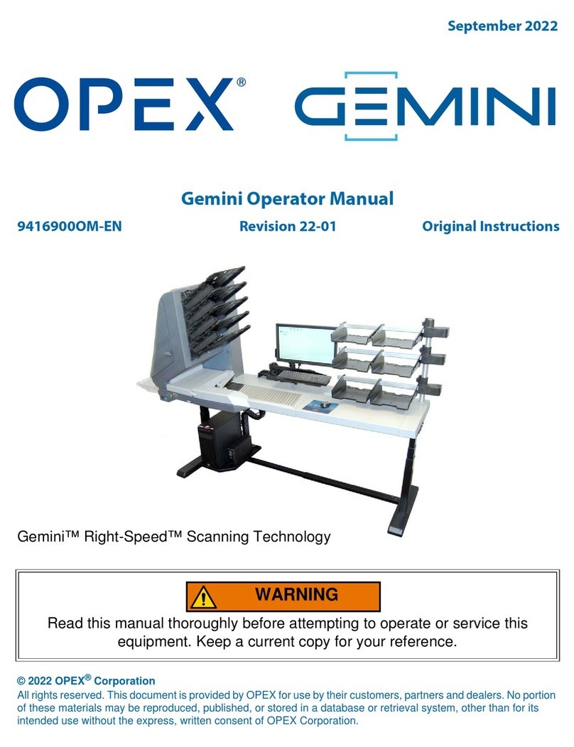 Opex GEMINI Operator's manual