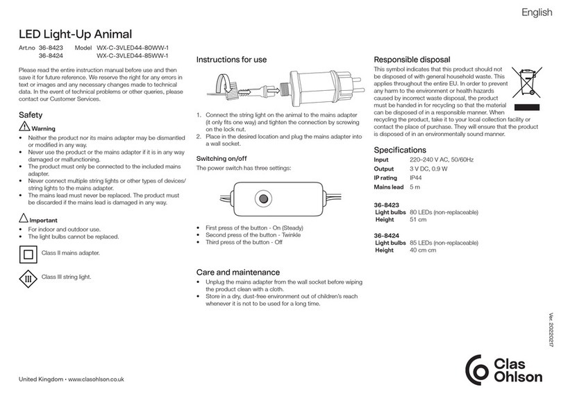 Clas Ohlson WX-C-3VLED44-80WW-1 quick start guide