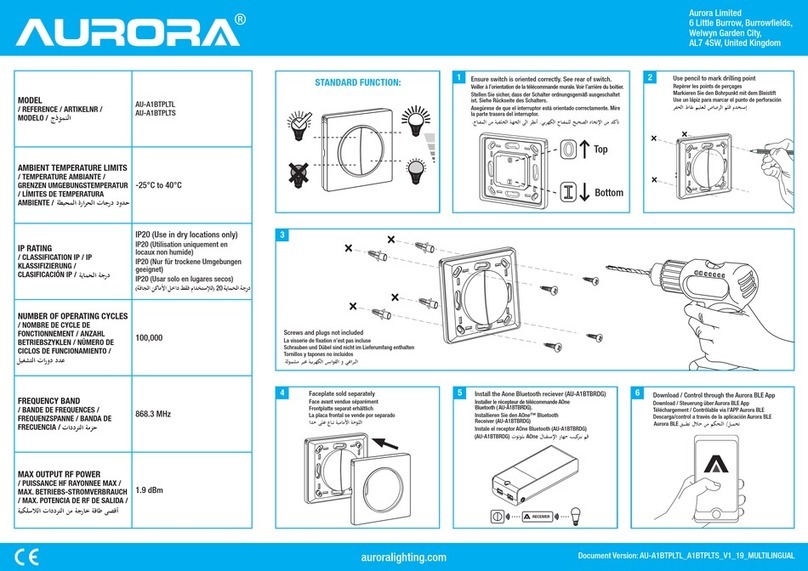 Aurora AU-A1BTPLTL User manual Aurora AU-A1BTPLTL User manual