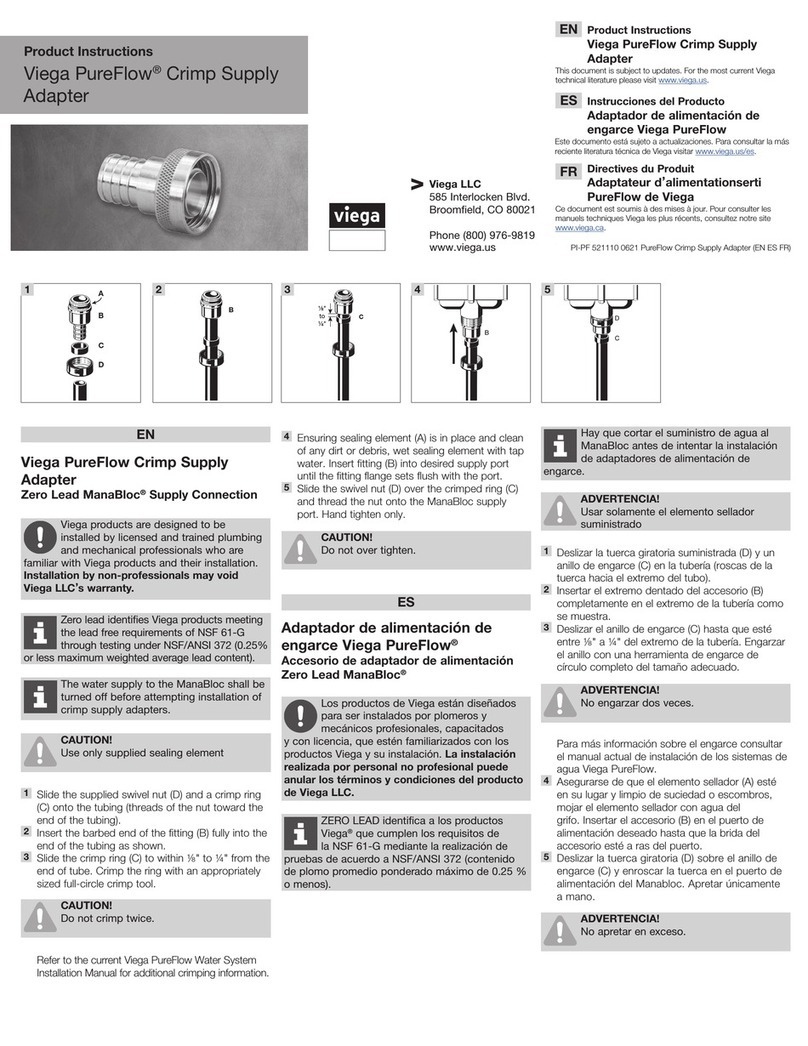 Viega PureFlow Crimp Supply Adapter Instruction sheet