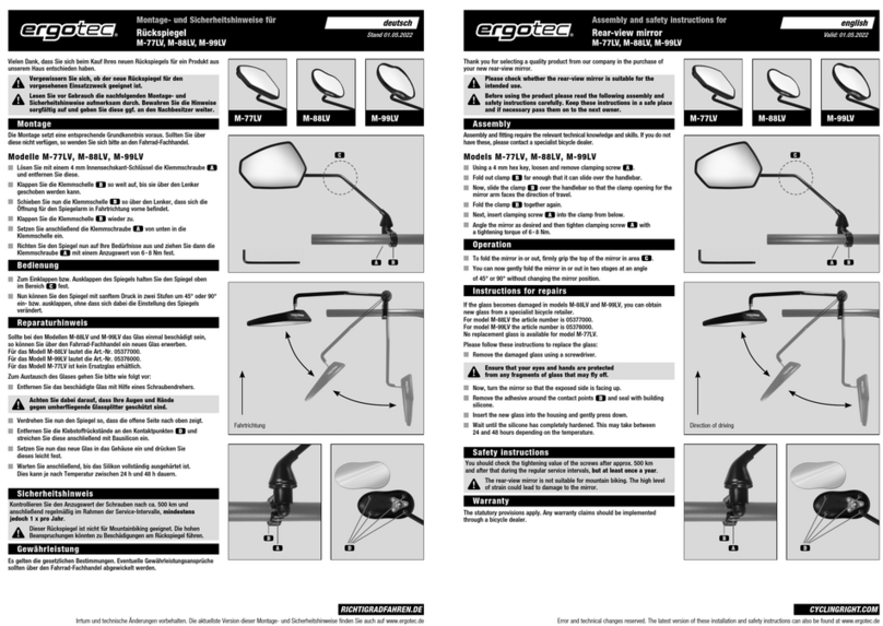 ERGOTEC M-77LV Assembly and safety instructions