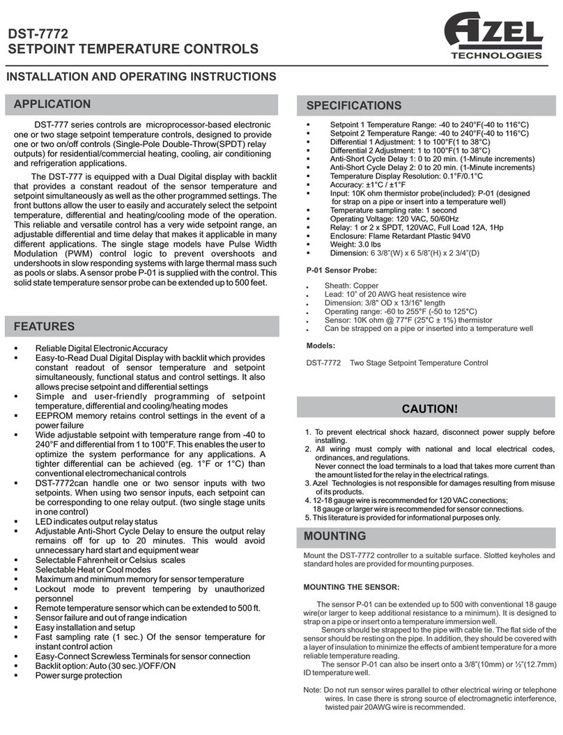 Azel DST-777 Series Installation and operating instructions