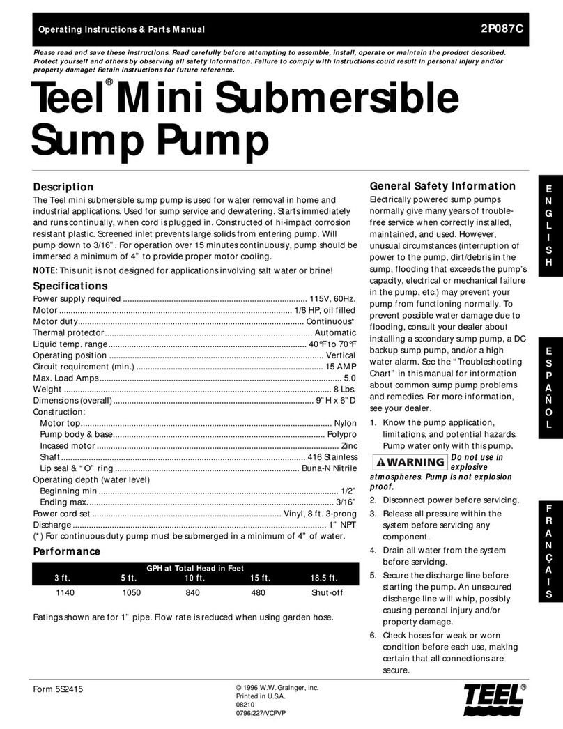 teel 2P087C Operating instructions & parts manual