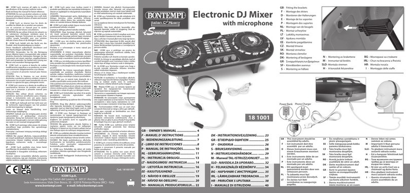 Bontempi iSound 18 1001 owner's manual