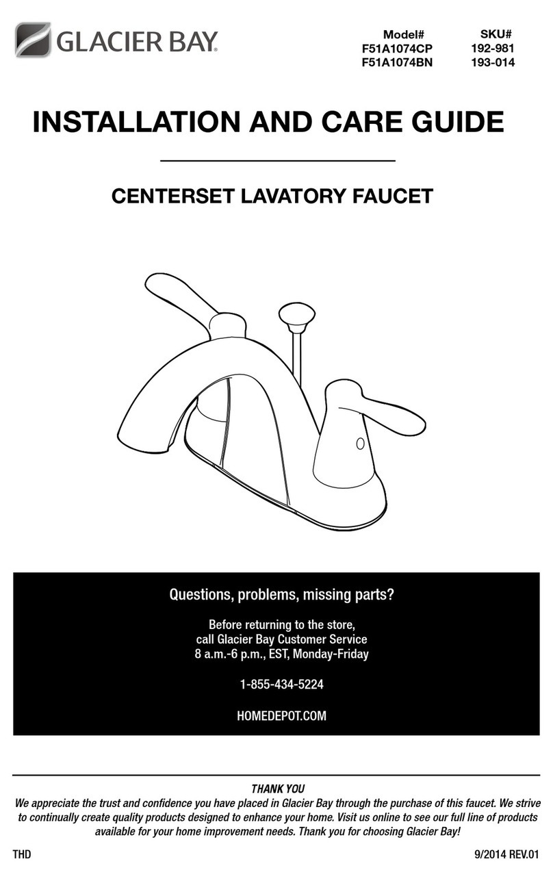 Glacier bay CENTERSET F51A1074CP Assembly instructions