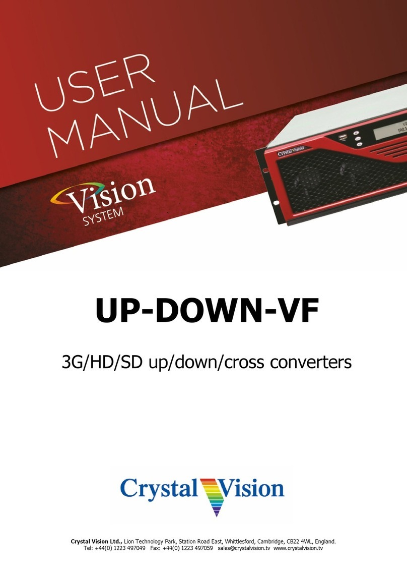 Crystal Vision UP-DOWN-VF Series User manual